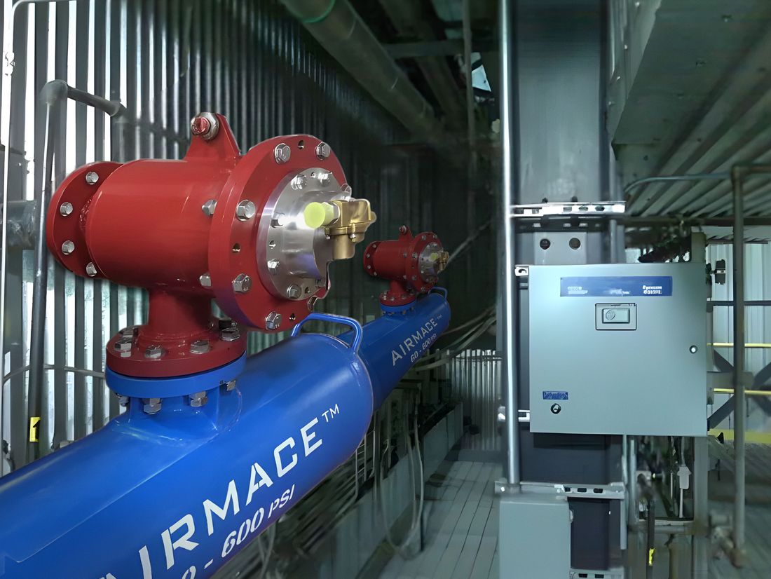 AirMace air cannons installed at a boiler